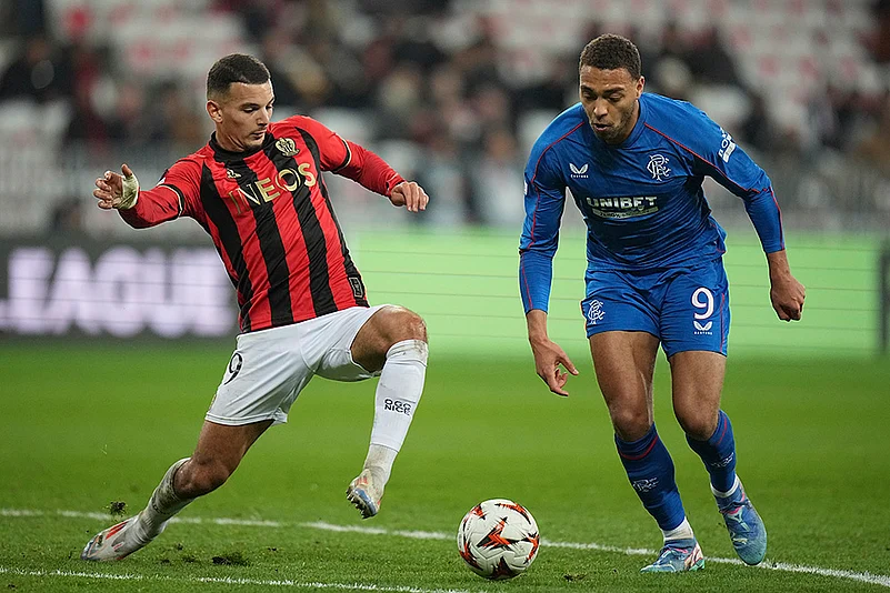 UEFA Europa League Soccer Nice Vs Rangers football gallery: Cyriel Dessers
