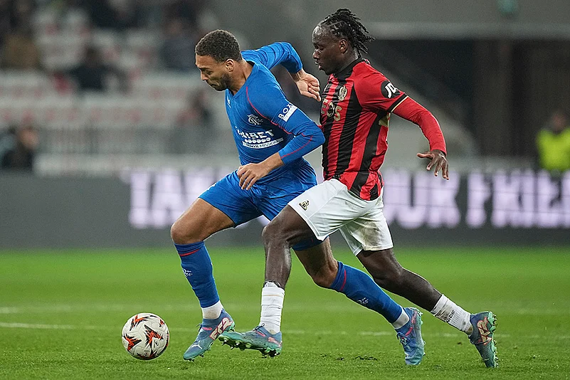 UEFA Europa League Soccer Nice Vs Rangers football gallery: Cyriel Dessers