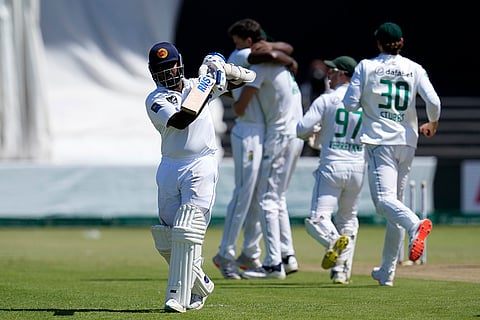 RSA Vs SL, 1st Test: Sri Lanka's Asitha Fernando leaves the crease after being dismissed by South Africa's Marco Jansen