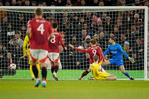 UEFA Europa League: Manchester United's Rasmus Hojlund scores his side's third goal