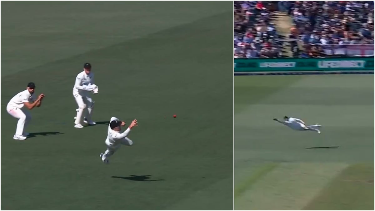 Screengrab of Glenn Phillips catch. - X/Blackcaps
