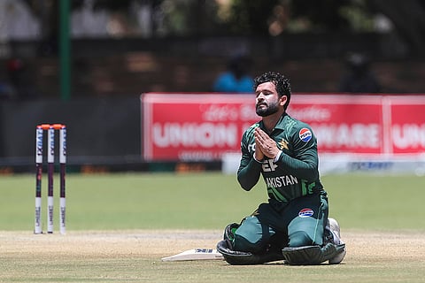 ZIM Vs PAK 3rd ODI: Pakistan's Kamran Ghulam on his knees