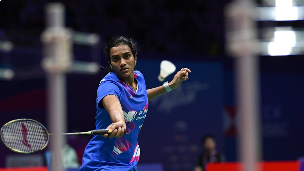 X | BAI Media  : PV Sindu in action at the Syed Modi International Badminton tournament. 
