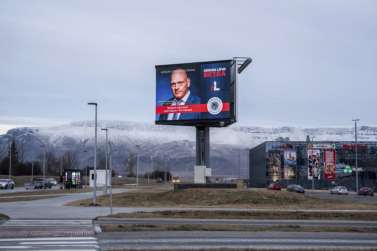 AP : A billboard of Democratic Party in Iceland 