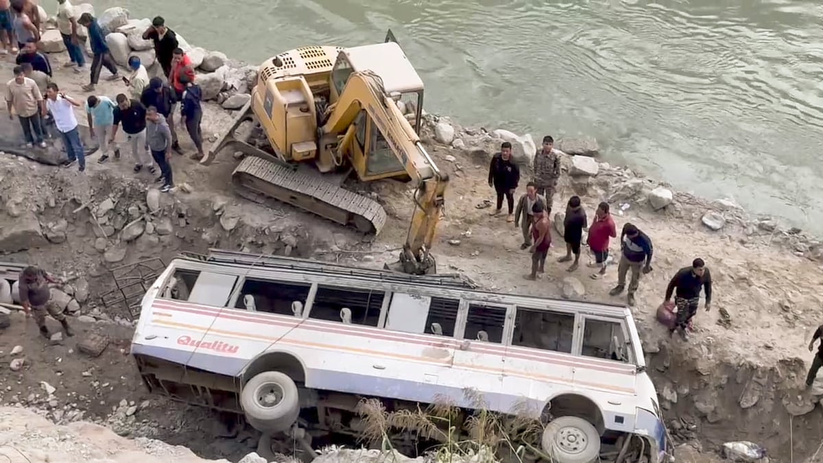 PTI : Bus plunges into gorge in Sikkim