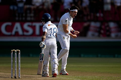 RSA Vs SL, 1st Test Day 3: South Africa's Gerald Coetzee celebrates after successfully appealing for LBW against Sri Lanka's Pathum Nissanka