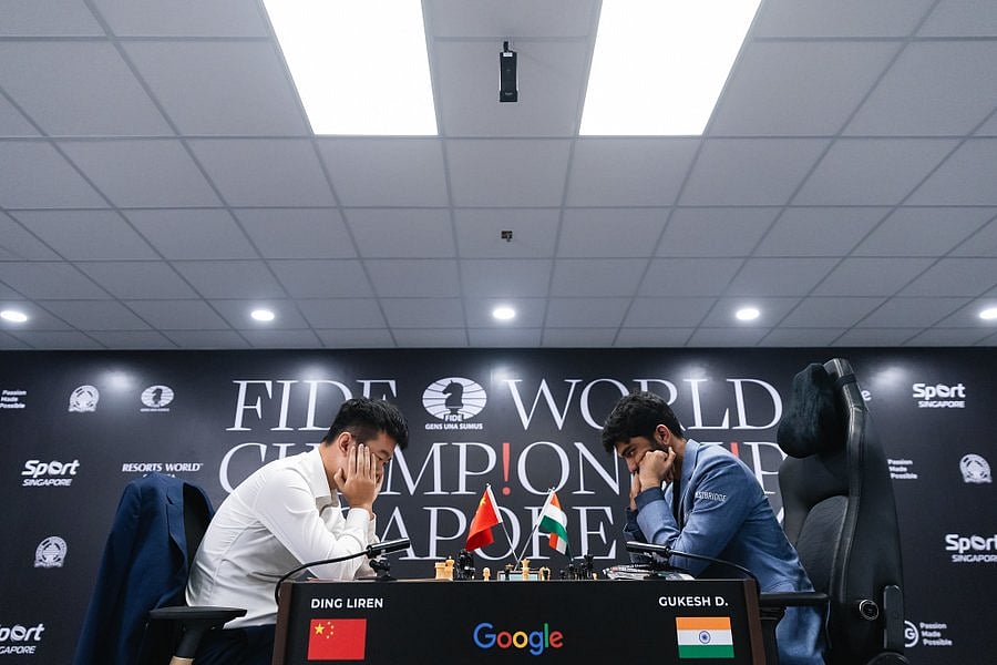 FIDE World Chess Championship D Gukesh Holds Ding Liren To Draw With