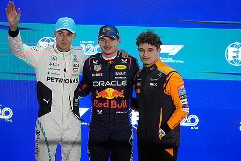 George Russell, Max Verstappen, Lando Norris