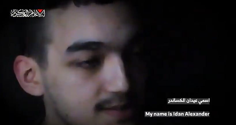 Screencrab from 'X' : Hamas Releases Video Featuring American-Israeli Hostage Calling On Netanyahu, Trump To Free Gaza Prisoners