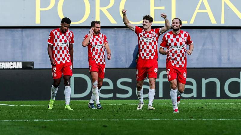 Girona celebrate Ladislav Krejcis equaliser