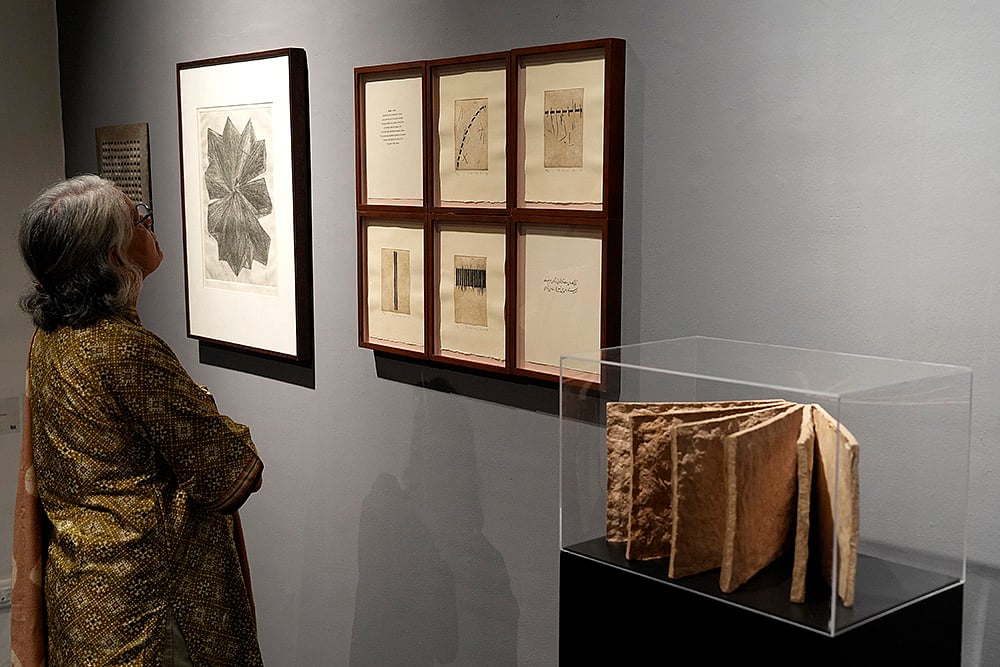 Gayatri Sinhas Memory Fields Exhibition: Road lines and other artworks by Zarina