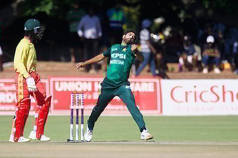 ZIM vs PAK 1st T20 Cricket: Pakistan's Haris Rauf bowls