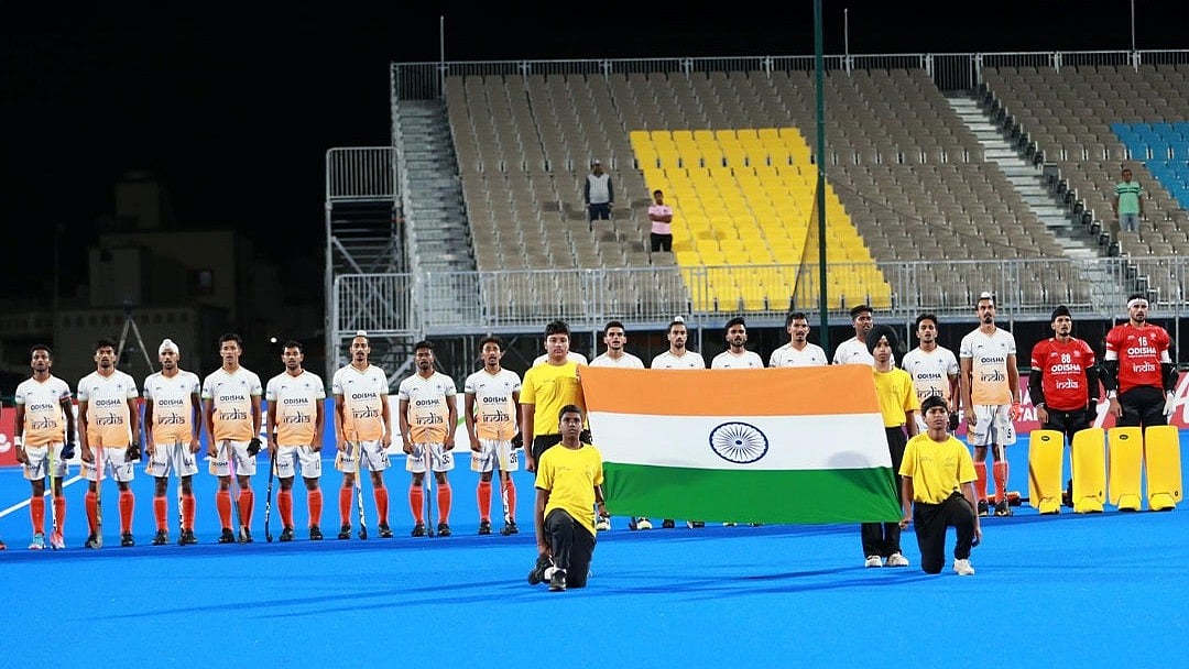 Indian hockey team at the Junior Asia Cup. - X/HockeyIndia