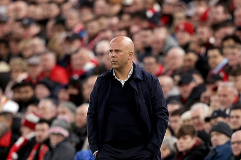 English Premier League 2024-25: Liverpool's manager Arne Slot stands by the touchline