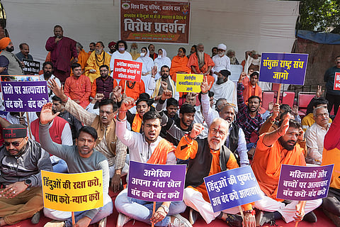 VHP protest over atrocities on Hindus in Bangladesh