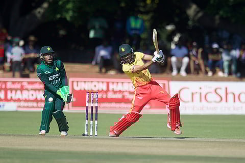 ZIM vs PAK 1st T20 Cricket: Zimbabwe's Sikandar Raza bats as Pakistan's Usman Khan
