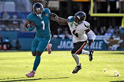 Texans vs Jaguars NFL Football: Jacksonville Jaguars running back Travis Etienne Jr.