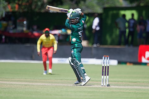 ZIM vs PAK 1st T20 Cricket: Pakistan's Saim Ayub plays a ball
