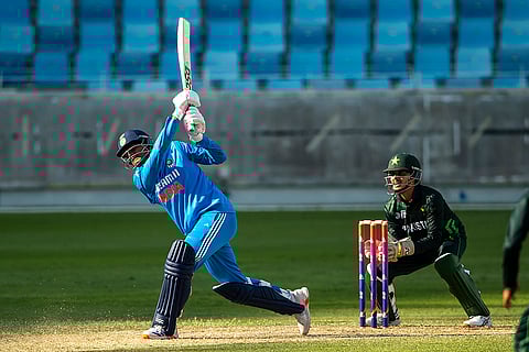 Asia Cup U-19 IND vs PAK: India's Kiran Chormale plays a shot