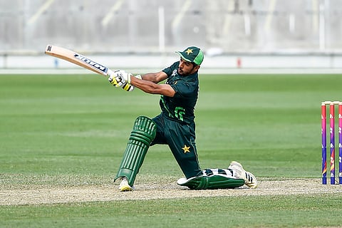 Asia Cup U-19 IND vs PAK: Pakistan's Shahzaib Khan plays a shot