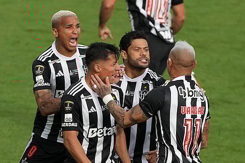 Copa Libertadores Final: Eduardo Vargas of Atletico Mineiro celebrates after scoring his side's first goal