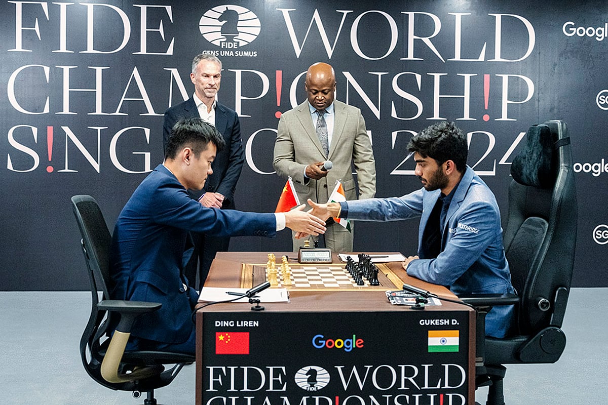 FIDE World Chess Championship 2024 Ding Liren vs D Gukesh photo gallery: 1