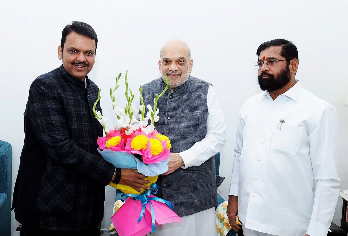 PTI : Eknath Shinde and Devendra Fadnavis met HM Amit Shah on November 28.