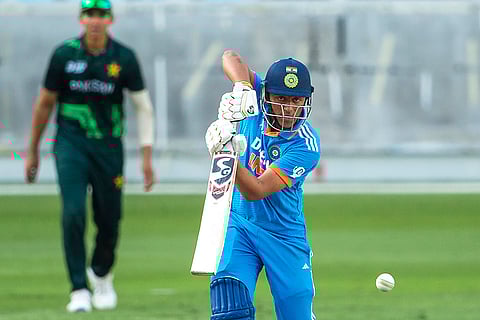 Asia Cup U-19 IND vs PAK: India's Nikhil Kumar plays a shot