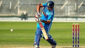AP : Vaibhav Suryavanshi plays a shot during the Asian Cricket Council Under-19 Asia Cup final between India and Pakistan at Dubai International Cricket Stadium.