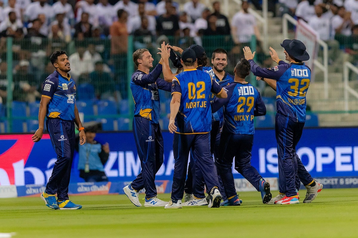 Special arrangement : Deccan Gladiators players celebrate in Abu Dabhi T10