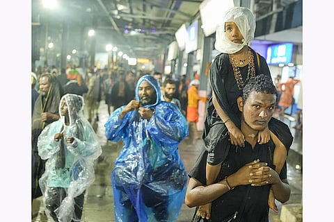 Devotees at Sabarimala temple