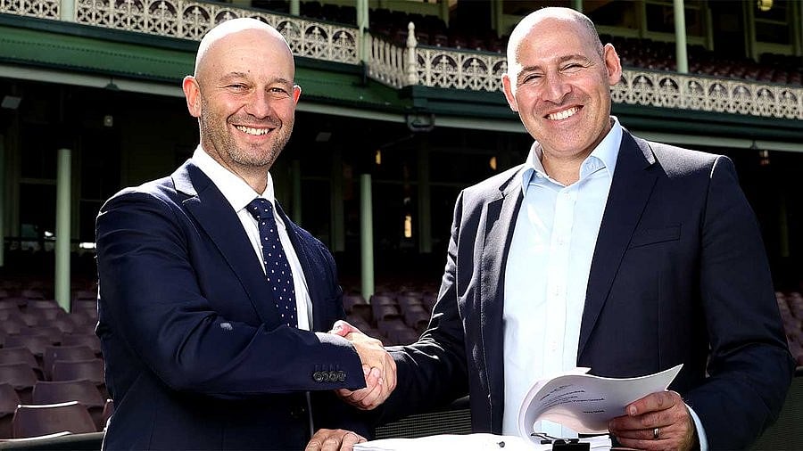 Photo: X | Cricket.com.au : Todd Greenberg and Nick Hockley together.