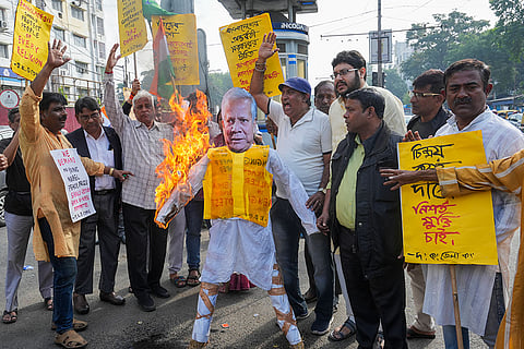 Congress protest over atrocities on Hindus in Bangladesh