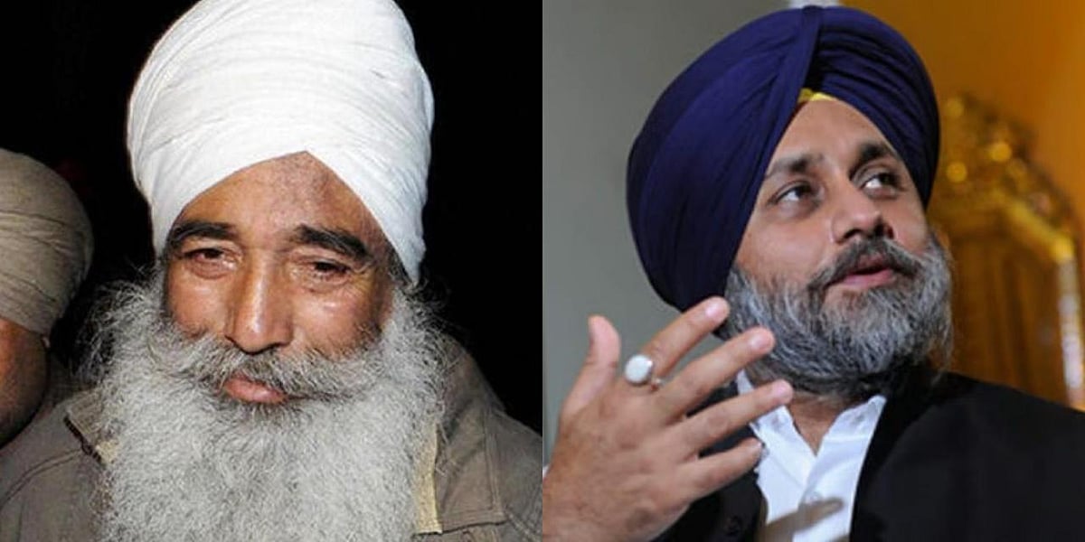 PTI/X : Ex-Khalistani militant Narain Singh Chaura (L) and SAD leader Sukhbir Singh Badal (L)