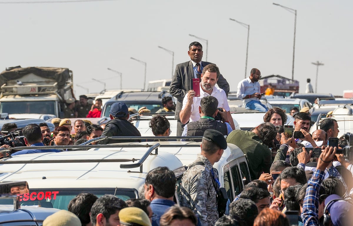 PTI : Leader of Opposition in the Lok Sabha Rahul Gandhi after he was stopped at the Ghazipur border on his way to visit the violence-hit Sambhal, in Ghaziabad, Wednesday, Dec. 4, 2024.
