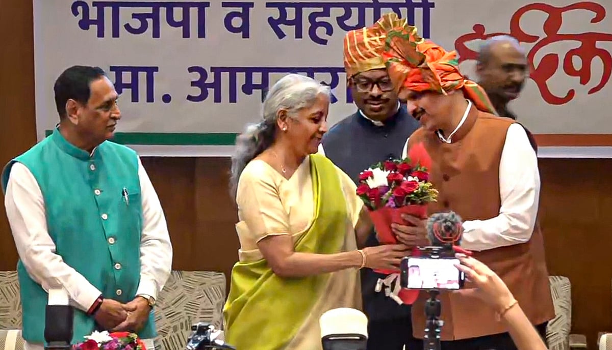 PTI  : Devendra Fadnavis unanimously elected as new chief minister of Maharashtra.