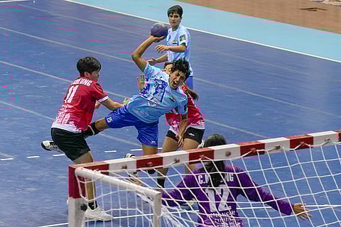 Asian Women’s Handball: India's Bhawana in action against Hong Kong