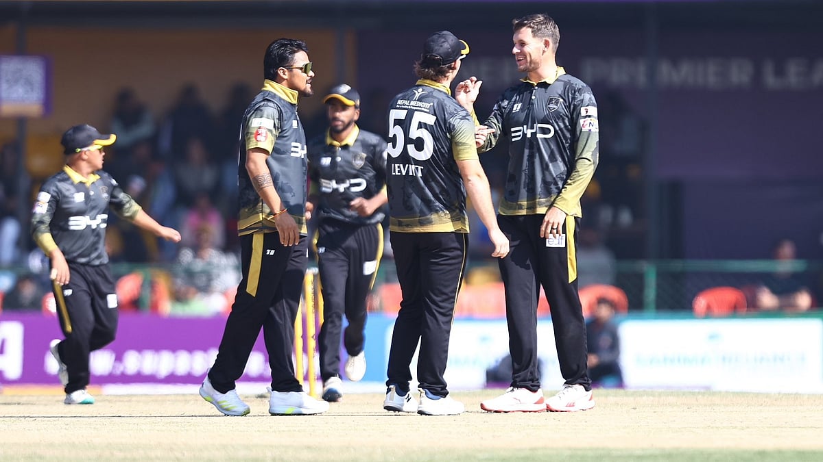 X/ktmgurkhas : The Kathmandu Gurkhas during a match in Nepal Premier League 2024.