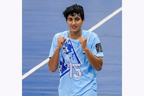 Asian Women’s Handball: India's Bhawana, 15, reacts on being announced as the player of the match