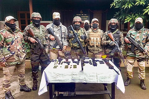 Arms recovered in security operation in Manipur