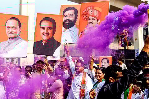 NCP supporters celebrate in Nagpur