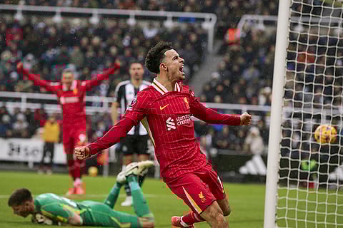 EPL 2024-25: Liverpool's Curtis Jones celebrates after scoring his side's opening goal