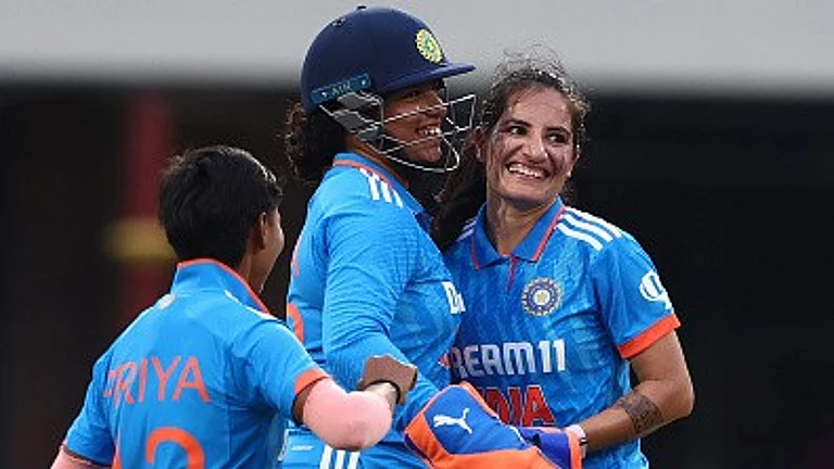 Renuka Thakur struck twice in the same over, but it was not enough to avert an Australia win in Brisbane. - X/BCCI Women
