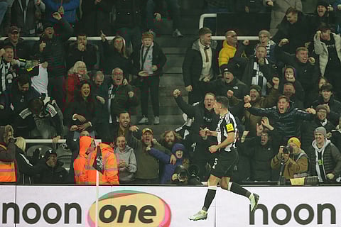 EPL 2024-25: Newcastle's Fabian Schaer celebrates after scoring his side's third goal