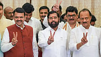 PTI : Mahayuti Leaders in Maharashtra - BJP's Devendra Fadnavis, Eknath Shinde of Shivsena Shinde faction and Ajit Pawar of NCP(AP) 
