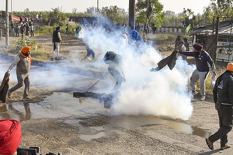 Farmers' protest march at Shambhu border