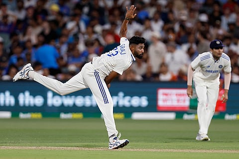 IND Vs AUS 2nd Test Day 1: India's Mohammed Siraj reacts after bowling a delivery