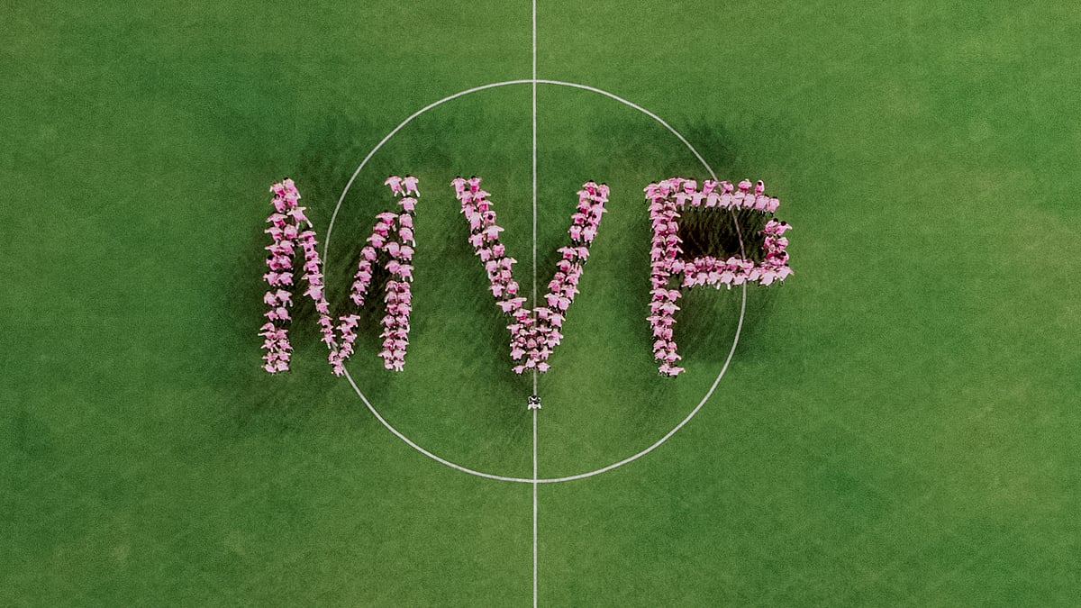 Inter Miami academy players line up in the MVP formation for Lionel Messi. - X/Inter Miami CF