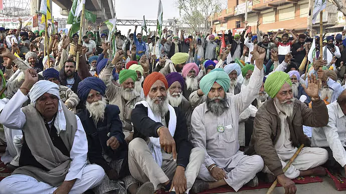 Farmers staging protest in Punjab