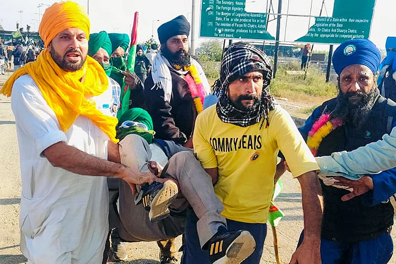 Farmers at Shambhu border Before March